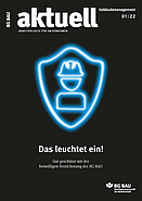 Titelseite des Magazins für Mitgliedsunternehmen der Berufsgenossenschaft der Bauwirtschaft, BG BAU aktuell - Ausgabe 1-2022