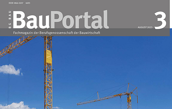 Titelbild  BauPortal Ausgabe 3-2023: Bauen mit und für die Sicherheit