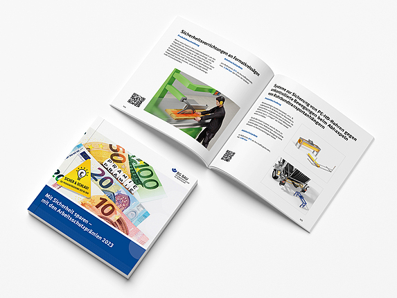 Der Katalog Arbeitsschutzprämien 2023 zeigt ein Bild und die Beschreibung einer Arbeitsschutzprämie.