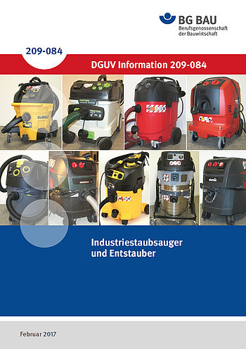 Titelbild DGUV Information 209-084 Industriestaubsauger und Entstauber