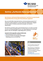 Flyer Seminar Absturzprävention zur Arbeitsschutzprämie