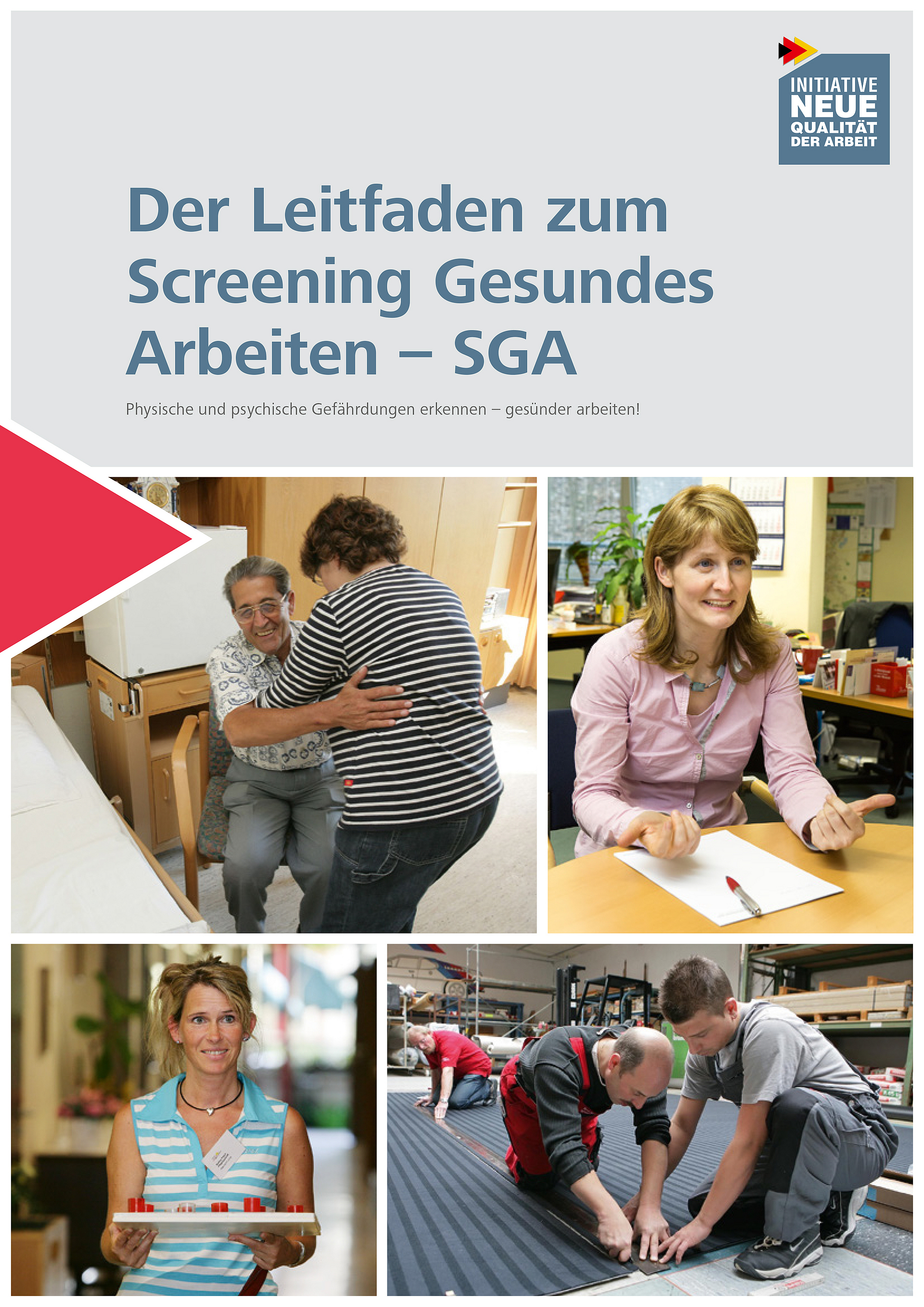 Titelbild der Broschüre: Der Leitfaden zum Screening Gesundes Arbeiten – SGA