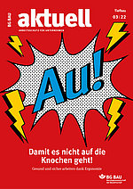 Grafik: Heftcover BG BAU aktuell 3_2022, Ausgabe Tiefbau.