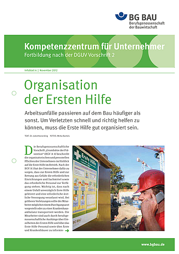 Titelbild Kompetenzzentrum für Unternehmer - Fortbildung nach DGUV Vorschrift 2 "Organisation der Ersten Hilfe"