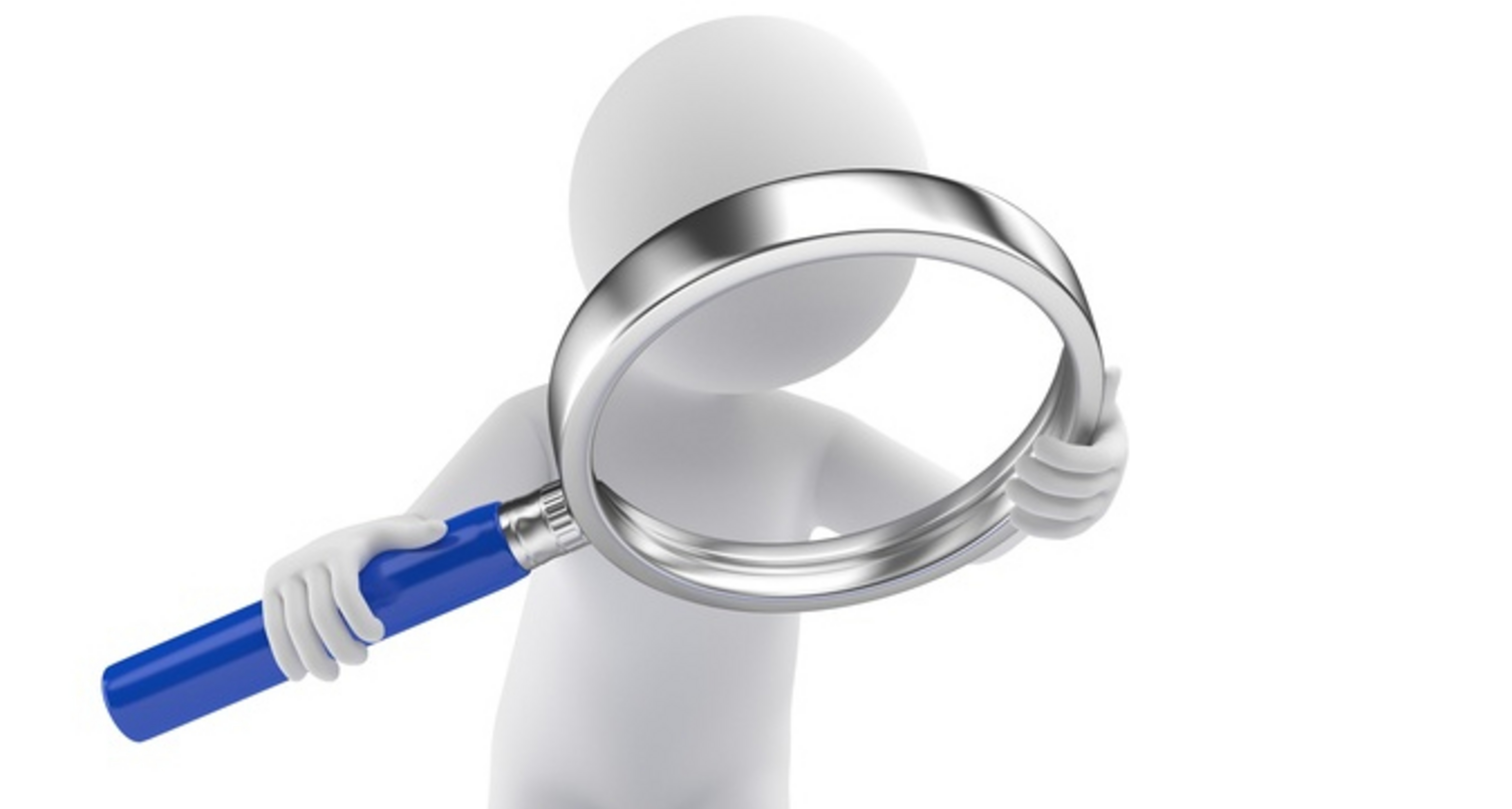 3D-M&auml;nnchen mit einer Lupe sieht sich ein Euro-Zeichen an.