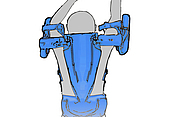 Illustration Exoskelett für das Arbeiten über Kopf. 
