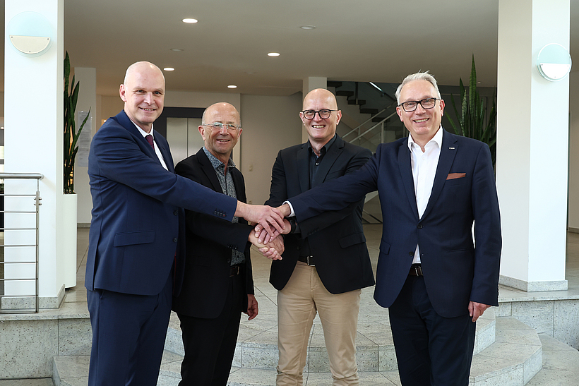 Von links: Michael Kirsch (BG BAU), Stefan Weis (BG RCI), Jörg Schudmann (BGW) und Jürgen Schulin (BGN)