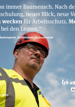 Plakatmotiv 2 der Kampage "Ich und die BG BAU" des Versicherten Lothar Hubert.