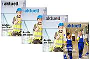 Collage der Titelbilder von BG BAU aktuell 3-2025