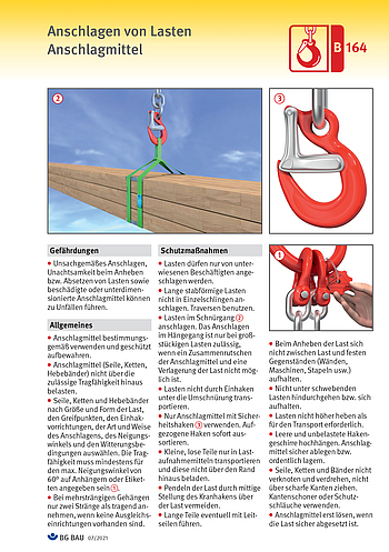 Titelbild Baustein B 164 Anschlagen von Lasten Anschlagmittel