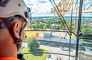 Kranübungsplätze Blick aus einem Kran auf das Praxiszentrum Feuchtwangen