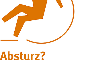 Icon "Abstzurz? Sicher nicht" mit herabfallender Person