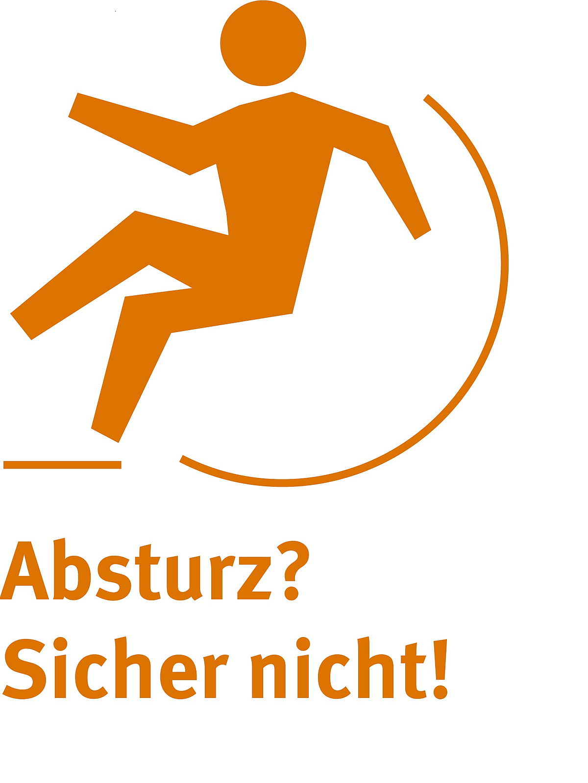 Icon "Abstzurz? Sicher nicht" mit herabfallender Person