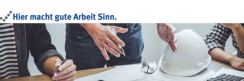 Meeting mit Claim "Hier macht gute Arbeit Sinn"
