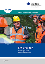 Titelbild DGUV Information 206-046: Fehlerkultur - Fünf Fragen nach Regelabweichungen