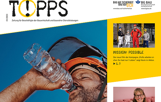 Titelbild der T!PPS Ausgabe 1/2023 - Zeitung für Beschäftigte der Bauwirtschaft und baunaher Dienstleistungen