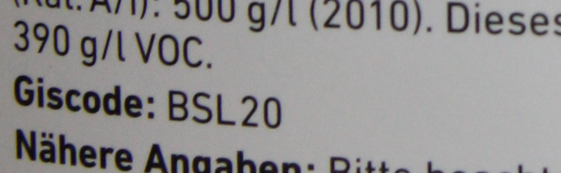 Gebindeetikett mit GISCODE